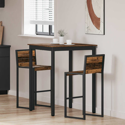 Mesa De Barra De Pie Madera De Ingeniería Cuadrado