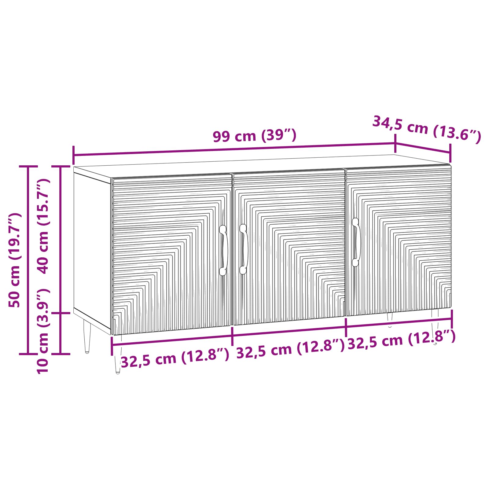 Mueble De Tv 99 X 34,5 X 50 Cm