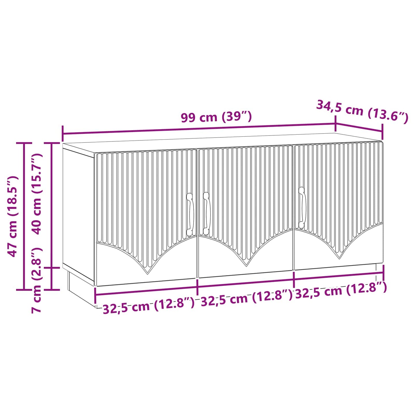 Mueble De Tv 99 X 34,5 X 47 Cm