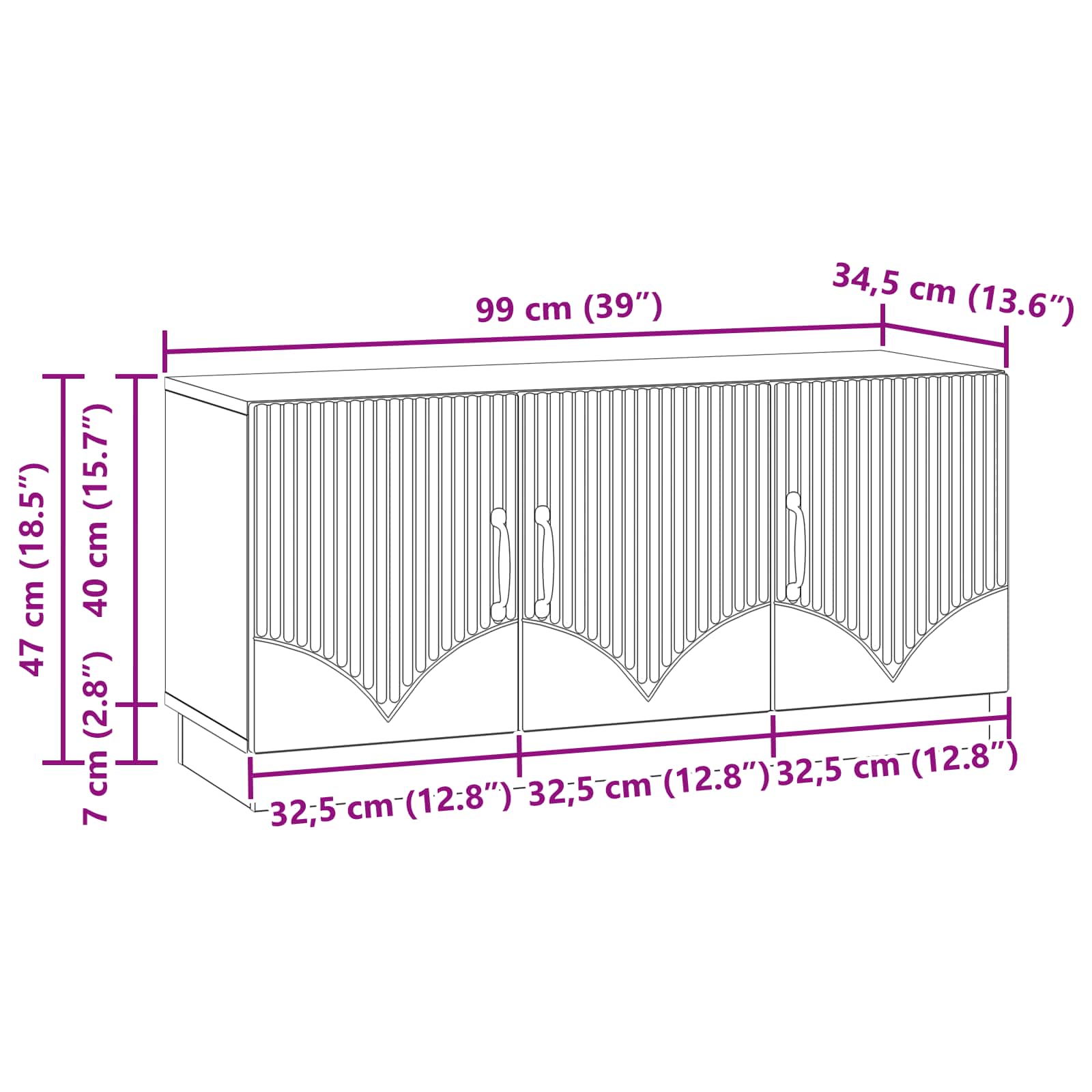 Mueble De Tv 99 X 34,5 X 47 Cm
