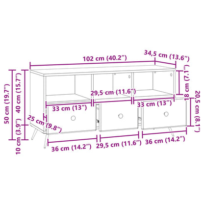 Mueble De Tv Con Cajón 102 X 34,5 X 50 Cm