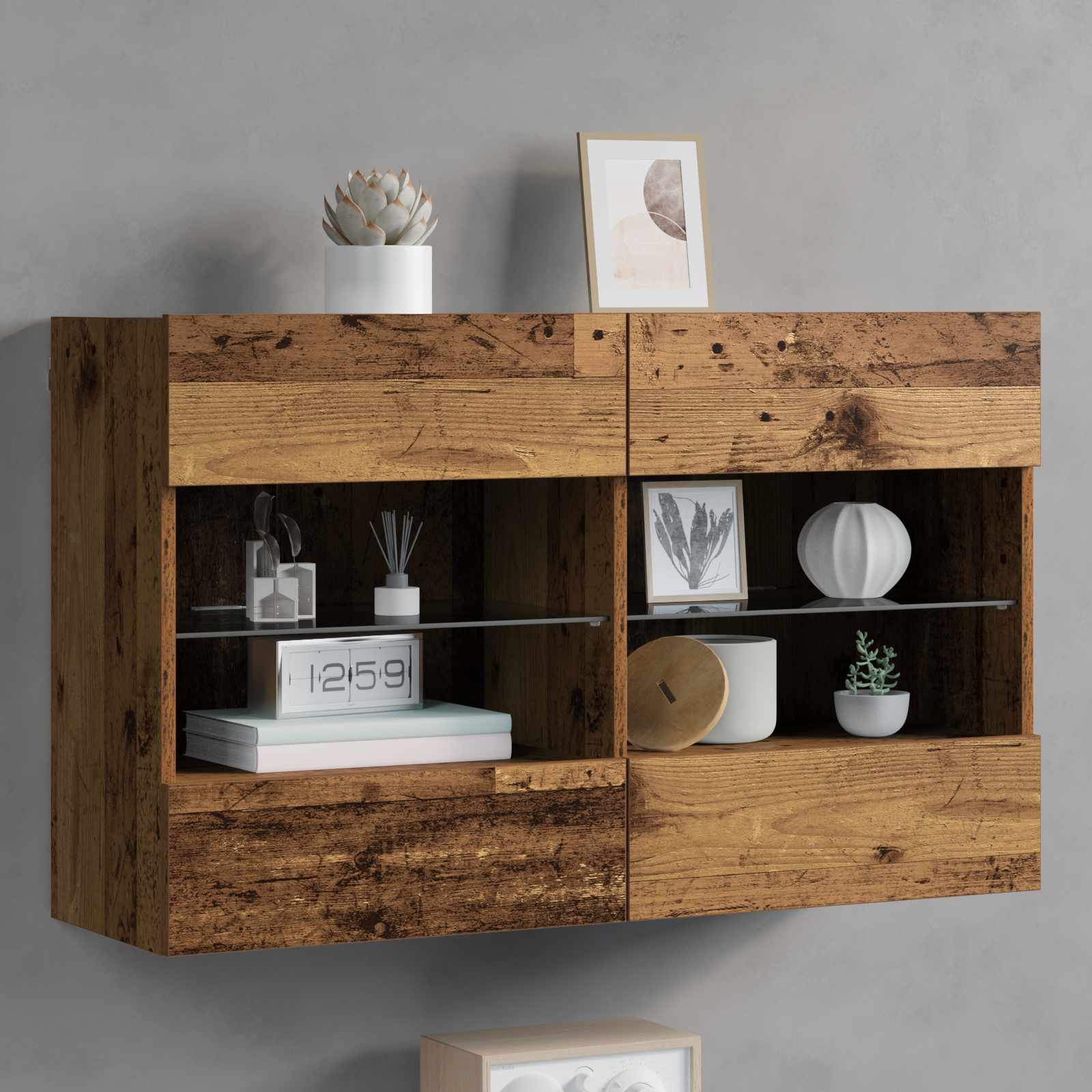 Mueble De Tv Montado En La Pared Con Led