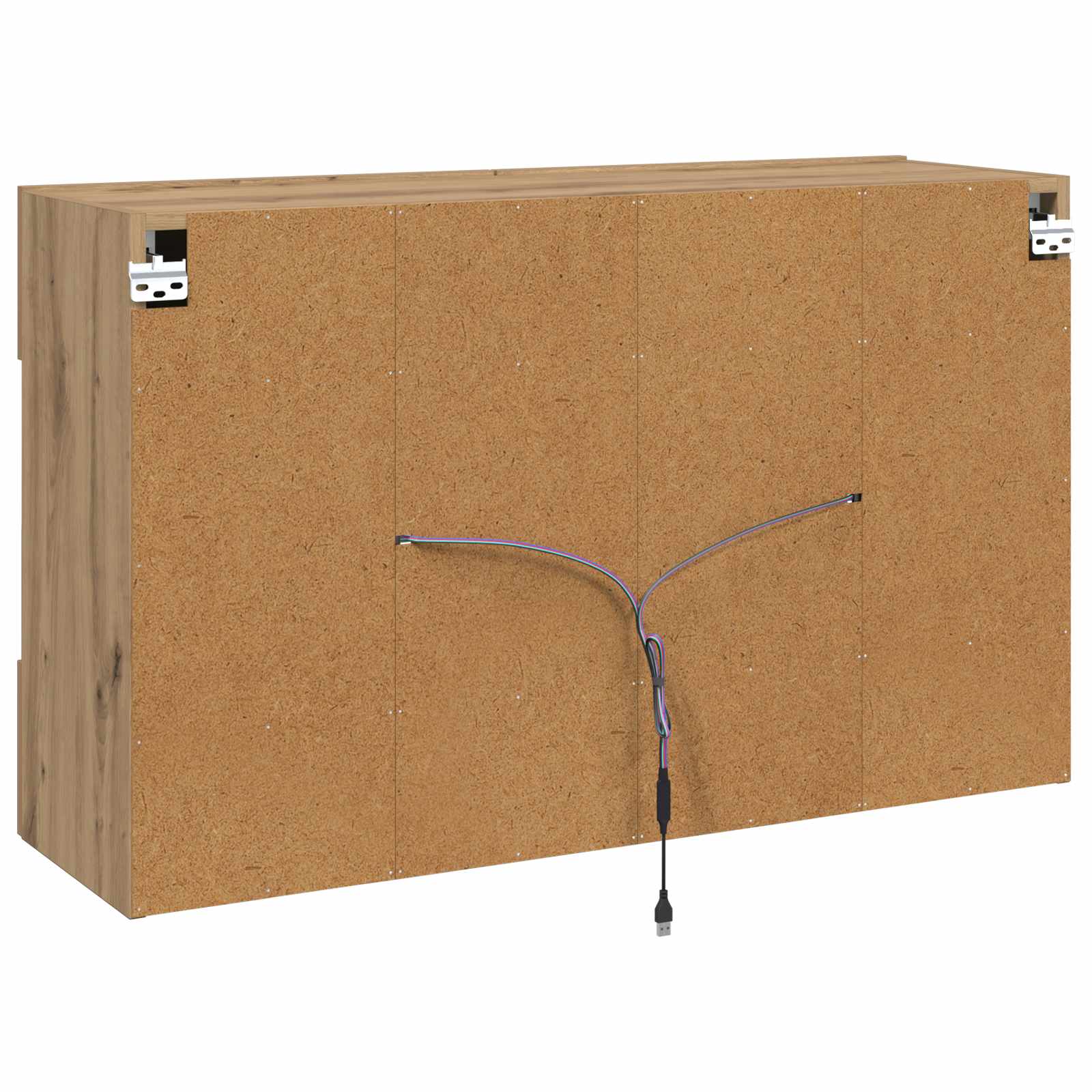 Mueble De Tv Montado En La Pared Con Led Roble Artesanal