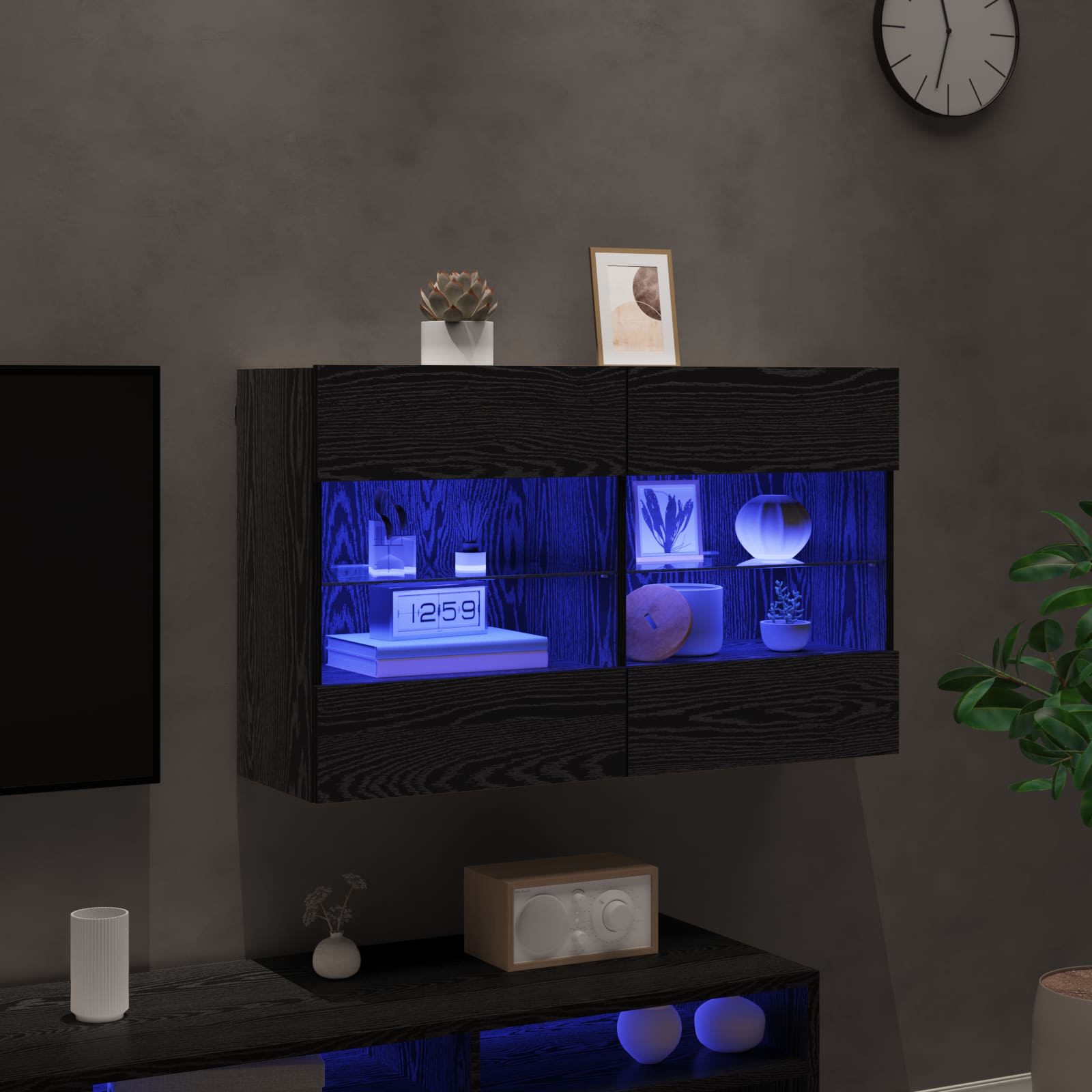 Mueble De Tv Montado En La Pared Con Led