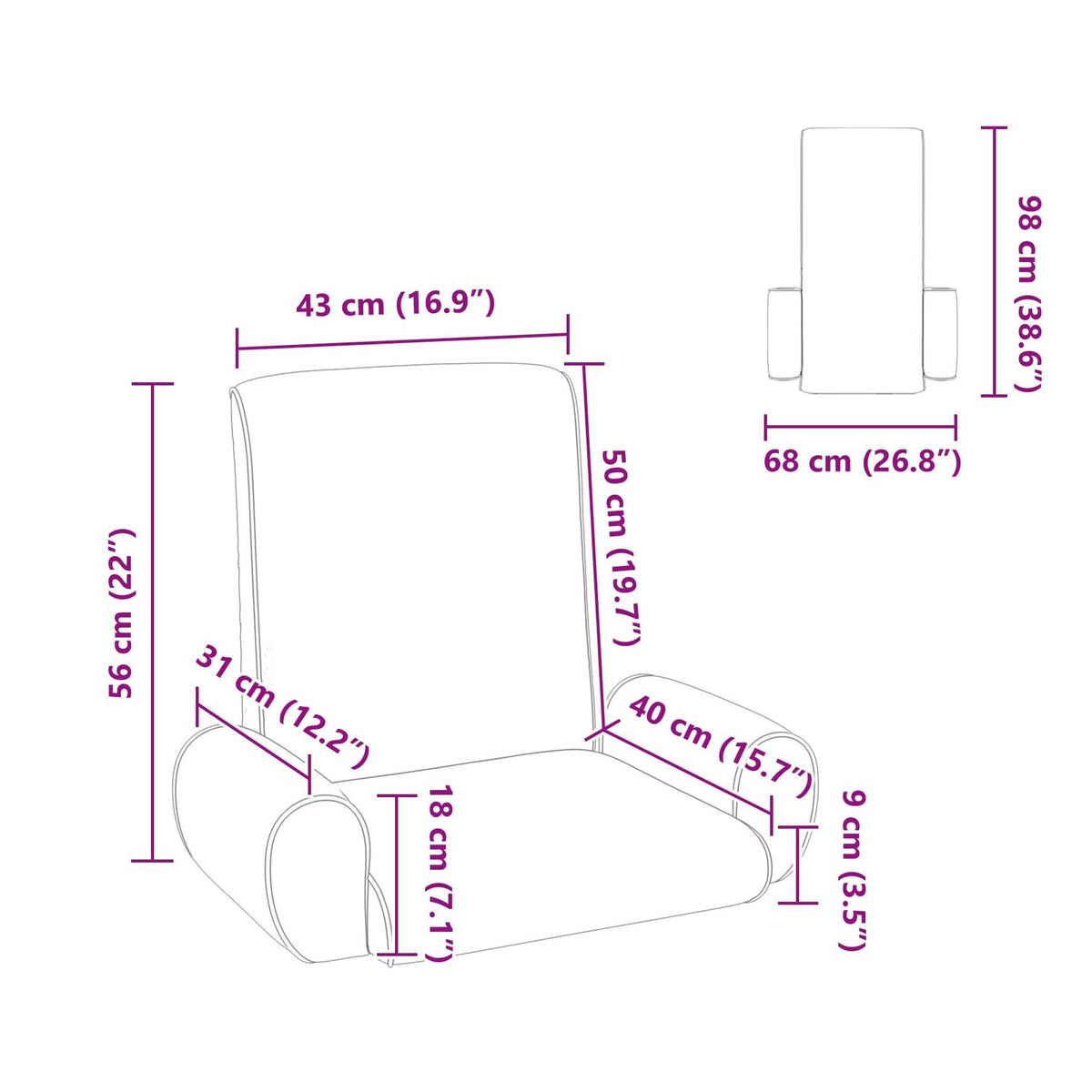 Sillón Ajustable Terciopelo Granuloso