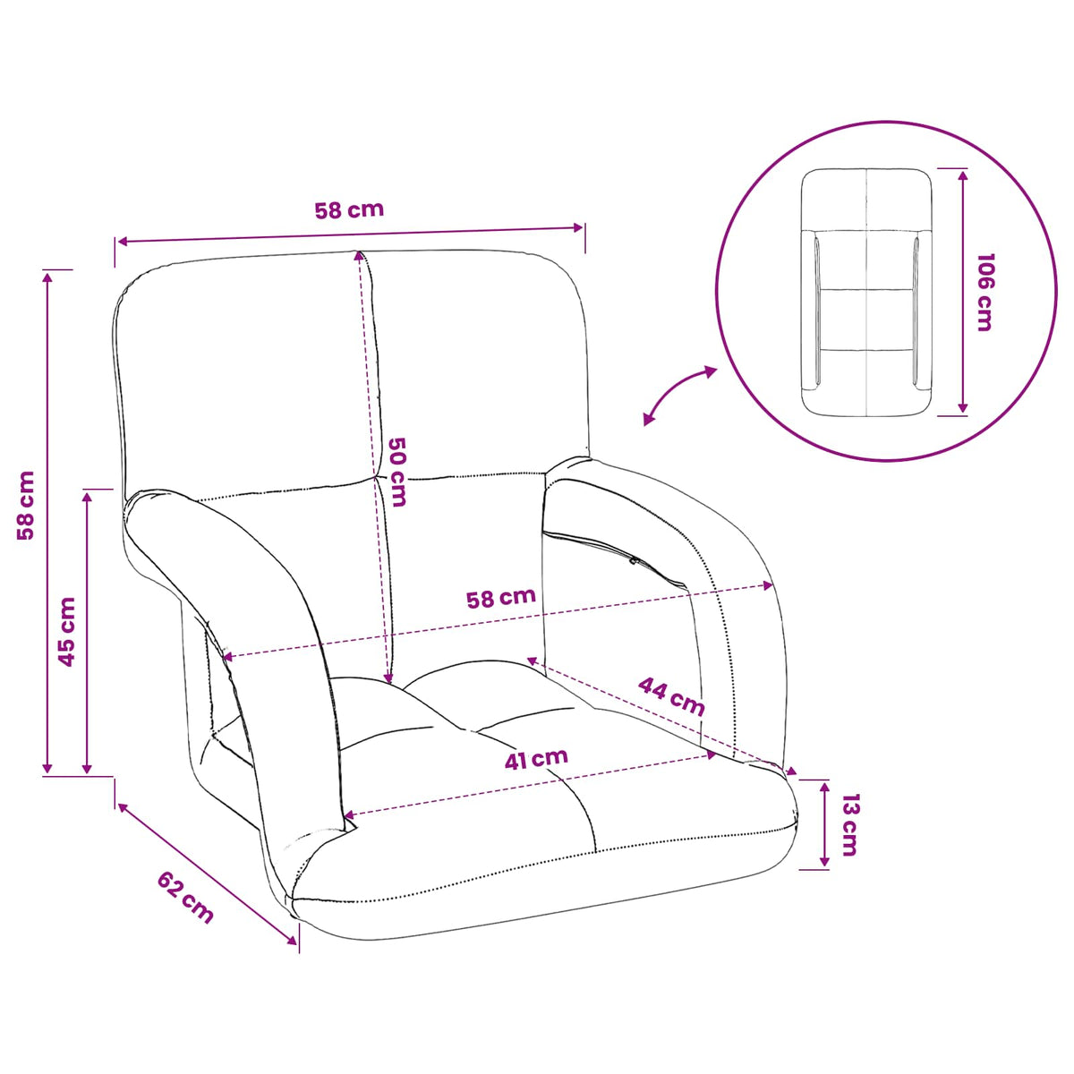 Sillón Ajustable Terciopelo