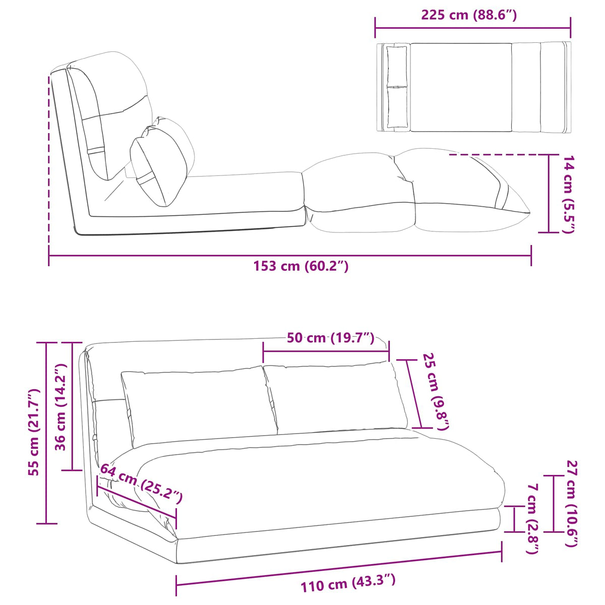 Sillón Ajustable Terciopelo