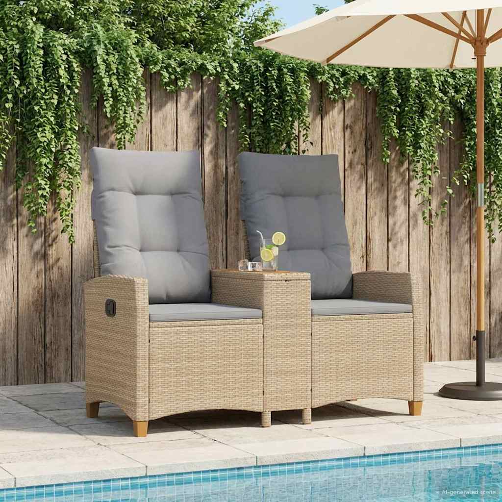 Banco Reclinable Con Mesa 2 -Seater 126 X 65 X 112 Cm