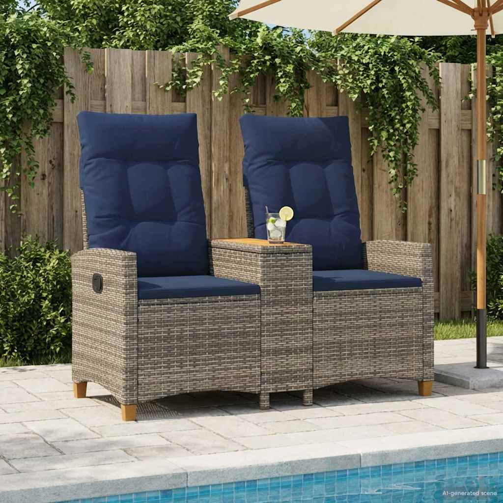 Banco Reclinable Con Mesa 2 -Seater 126 X 65 X 112 Cm