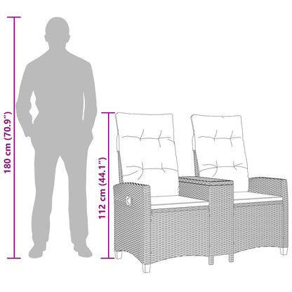 Banco Reclinable Con Mesa 2 -Seater 126 X 65 X 112 Cm