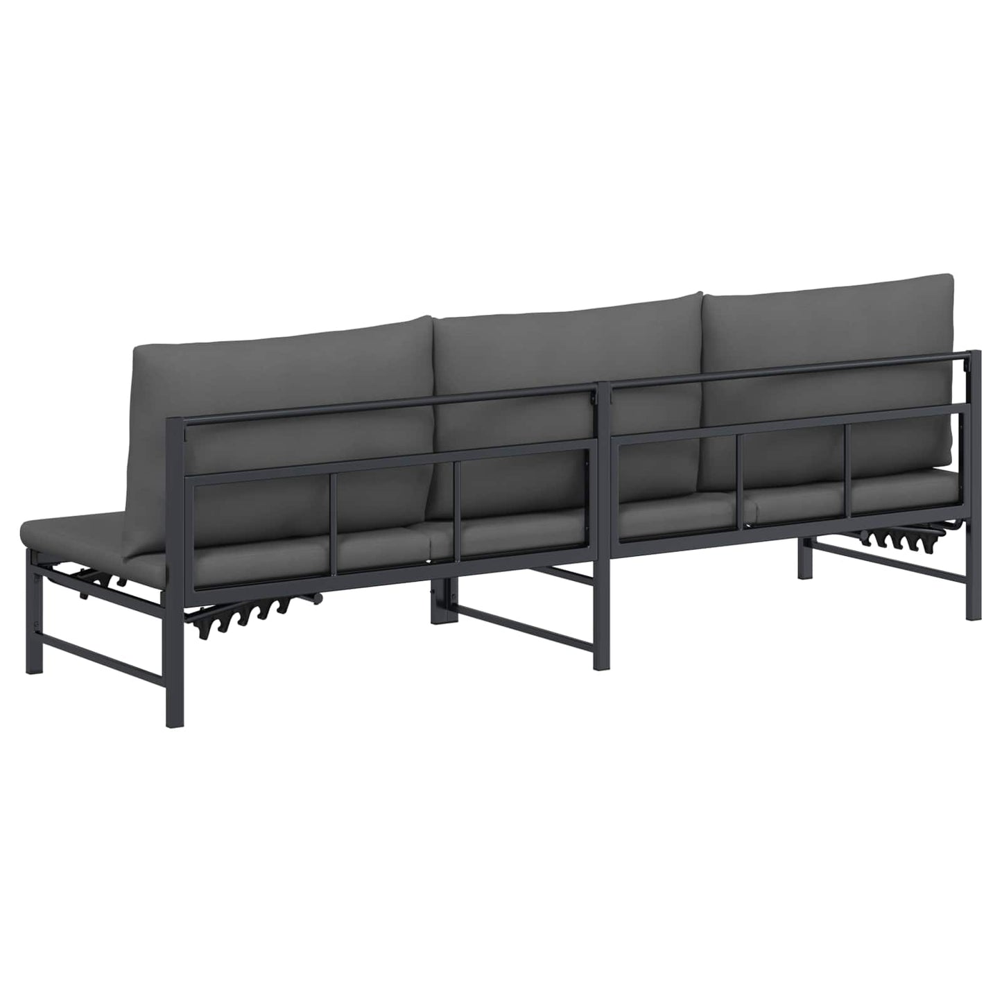 Tumbona De Sol Para 3 Personas Negro 200 X 62 X 59,5 Cm