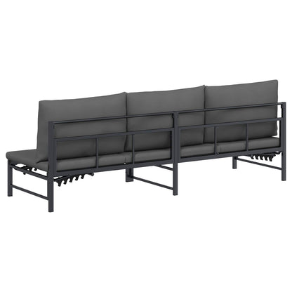 Tumbona De Sol Para 3 Personas Negro 200 X 62 X 59,5 Cm