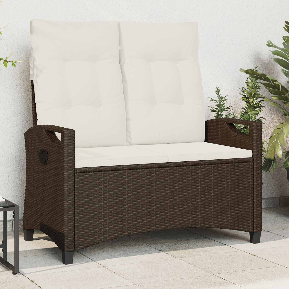 Banco De Jardín Con Almohada 105 X 60 X 112 Cm Acero