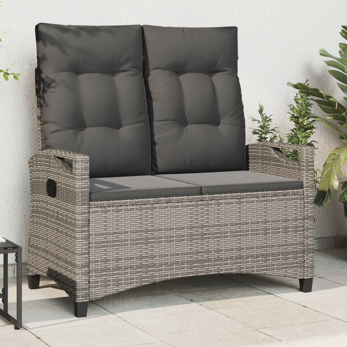 Banco De Jardín Con Almohada 105 X 60 X 112 Cm Acero