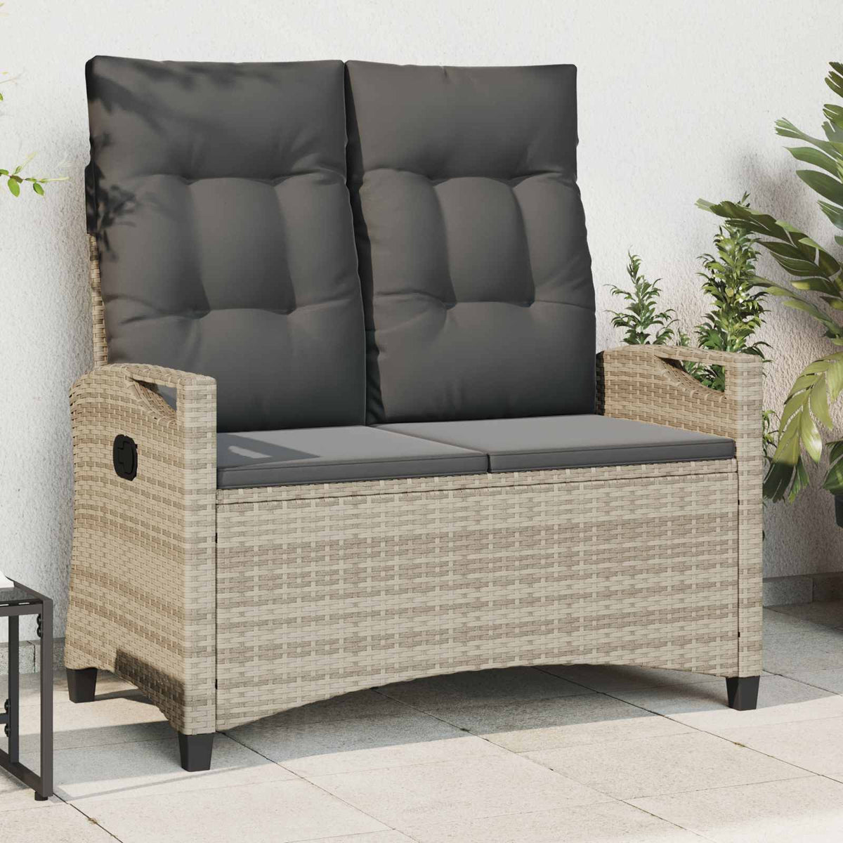 Banco De Jardín Con Almohada 105 X 60 X 112 Cm Acero