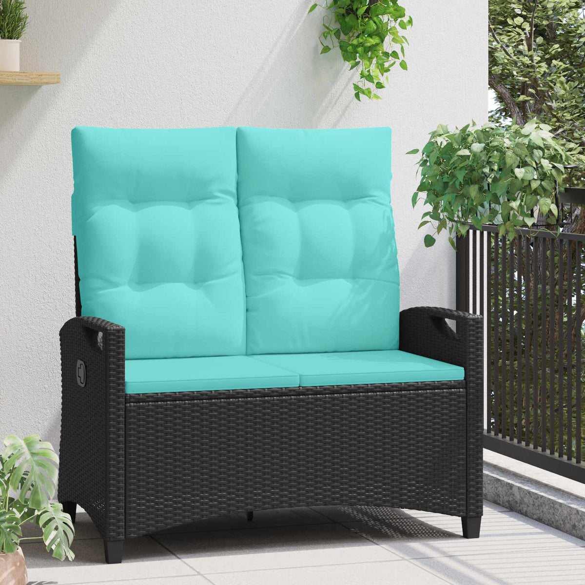 Banco De Jardín Con Almohada 105 X 60 X 112 Cm Acero