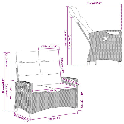 Banco De Jardín Con Almohada 105 X 60 X 112 Cm Acero