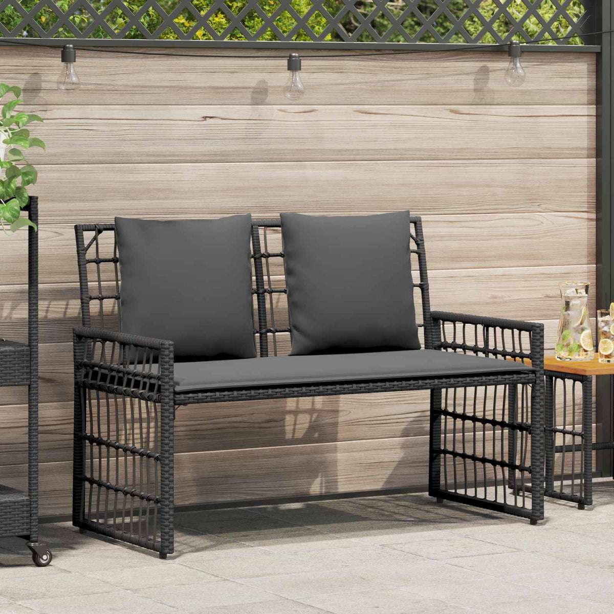 Banco De Exterior 2 -Seater 116 X 55 X 82 Cm Acero Y Poliratán