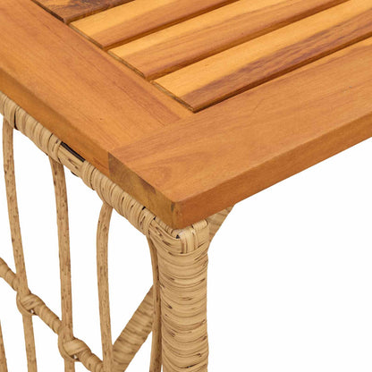 Mesa De Exterior 80 X 40 X 40 Cm Acero Y Poliratán