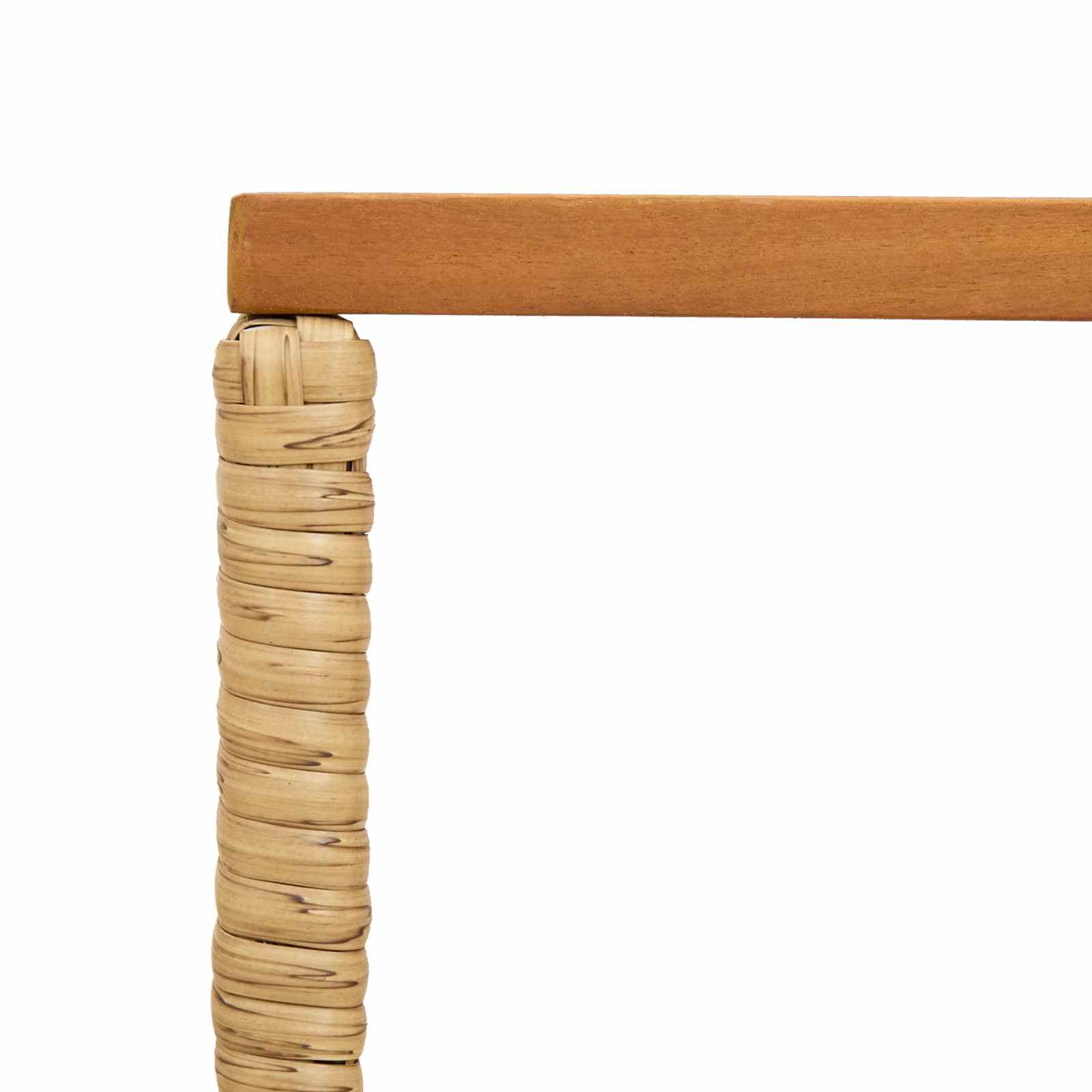 Mesa De Exterior 80 X 40 X 40 Cm Acero Y Poliratán