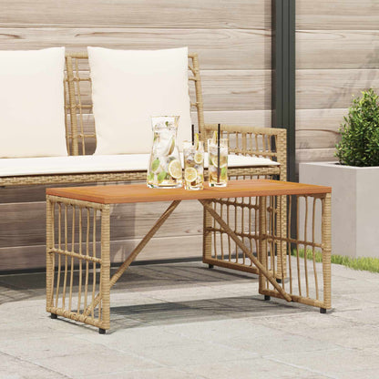 Mesa De Exterior 80 X 40 X 40 Cm Acero Y Poliratán