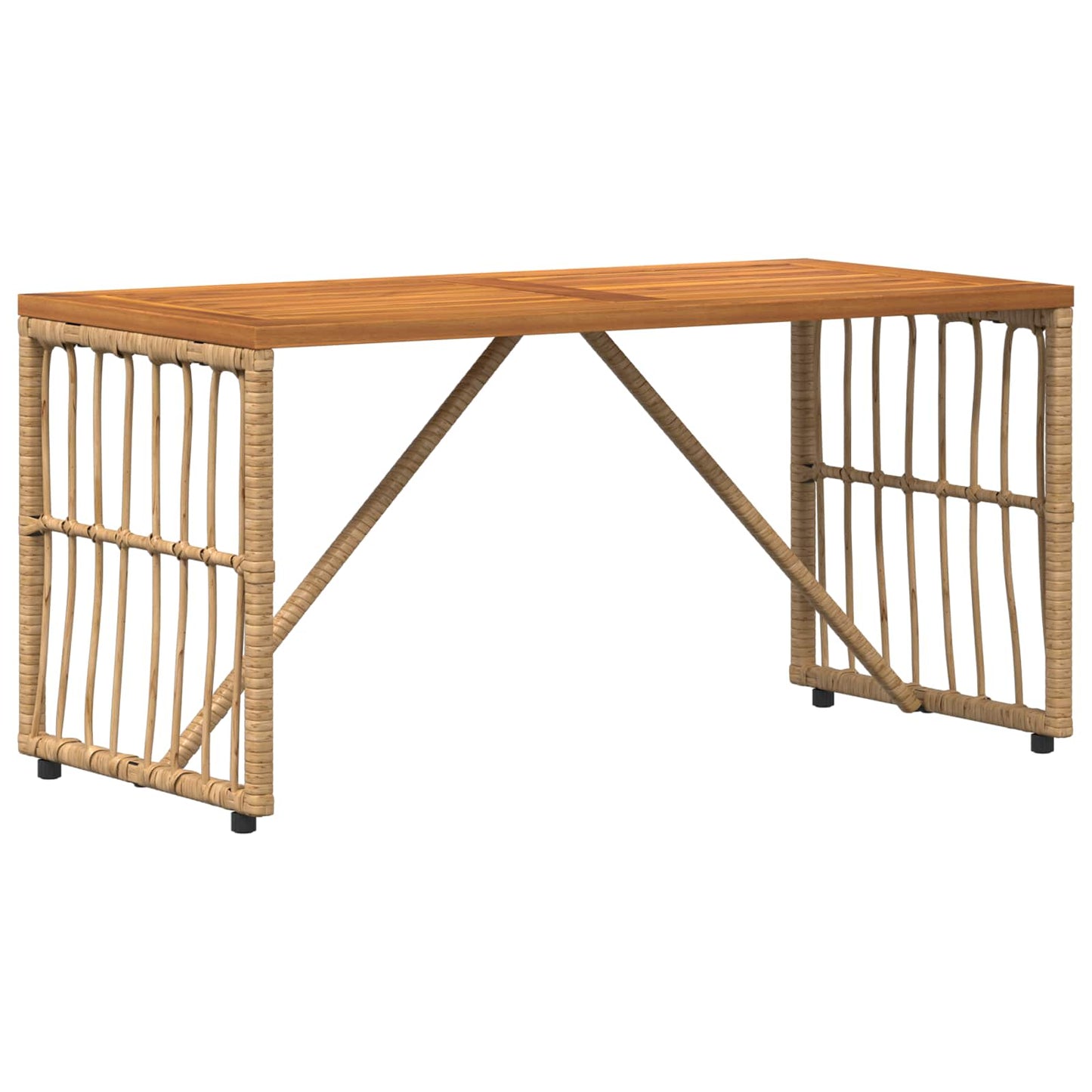 Mesa De Exterior 80 X 40 X 40 Cm Acero Y Poliratán