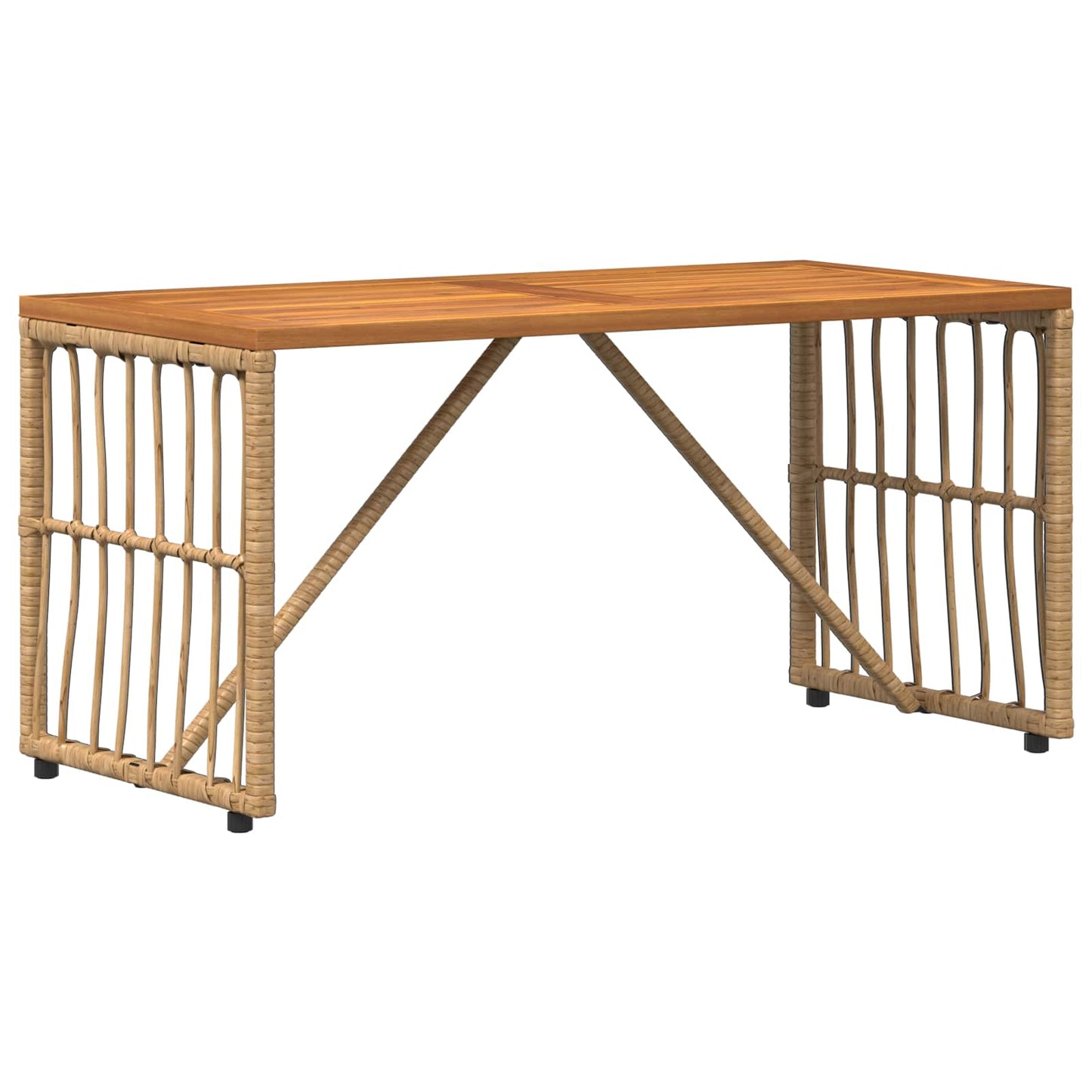 Mesa De Exterior 80 X 40 X 40 Cm Acero Y Poliratán