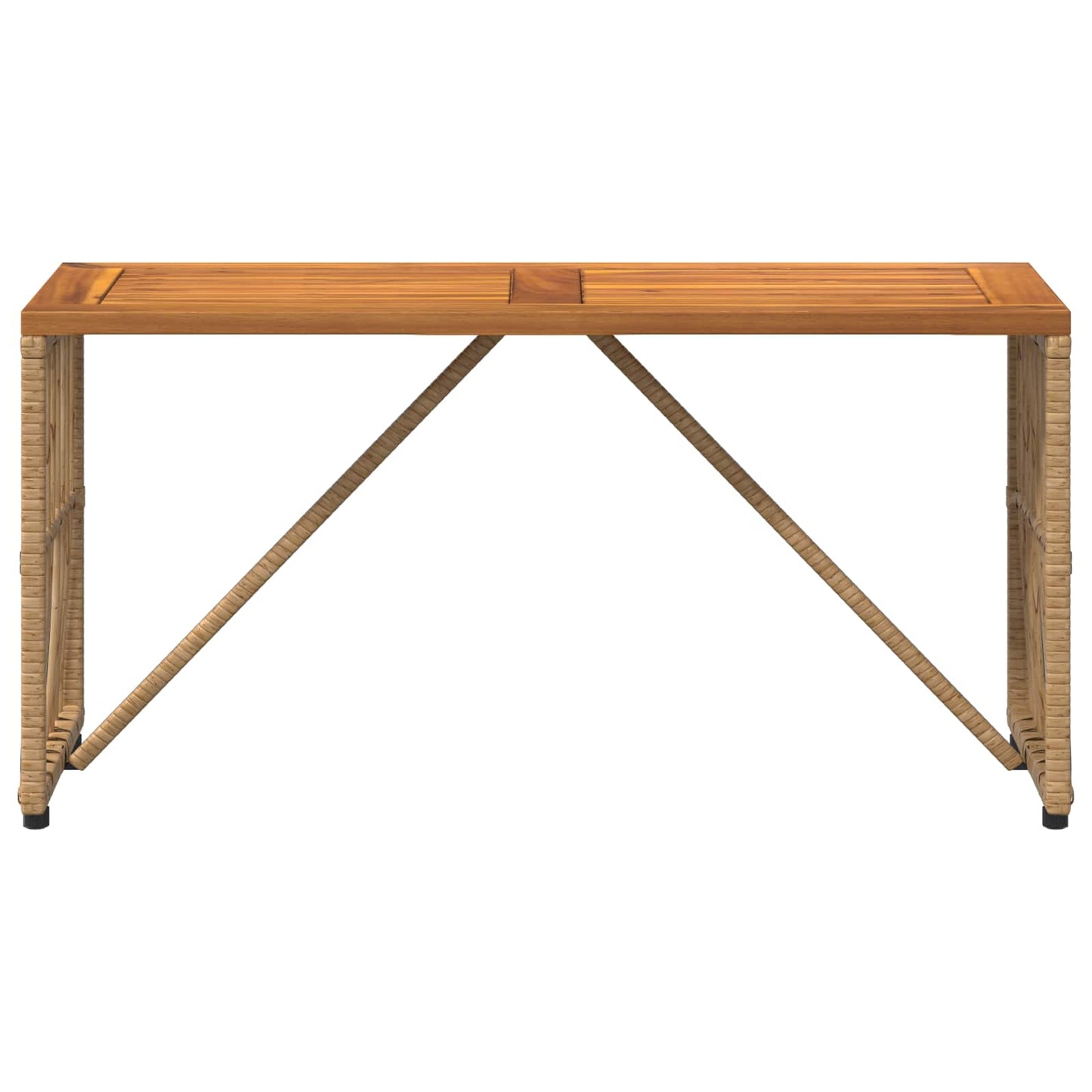 Mesa De Exterior 80 X 40 X 40 Cm Acero Y Poliratán