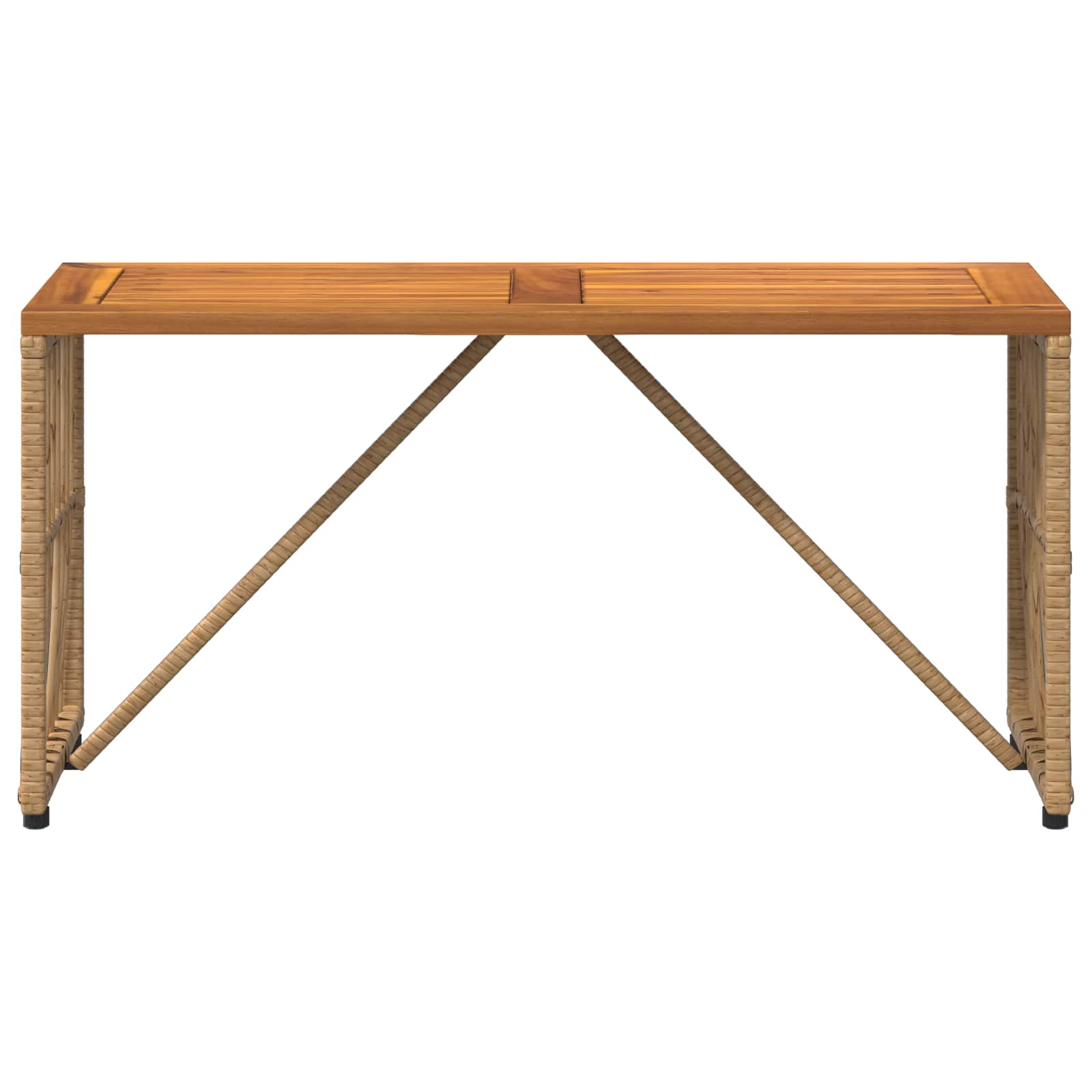 Mesa De Exterior 80 X 40 X 40 Cm Acero Y Poliratán