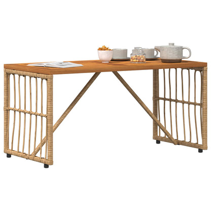Mesa De Exterior 80 X 40 X 40 Cm Acero Y Poliratán