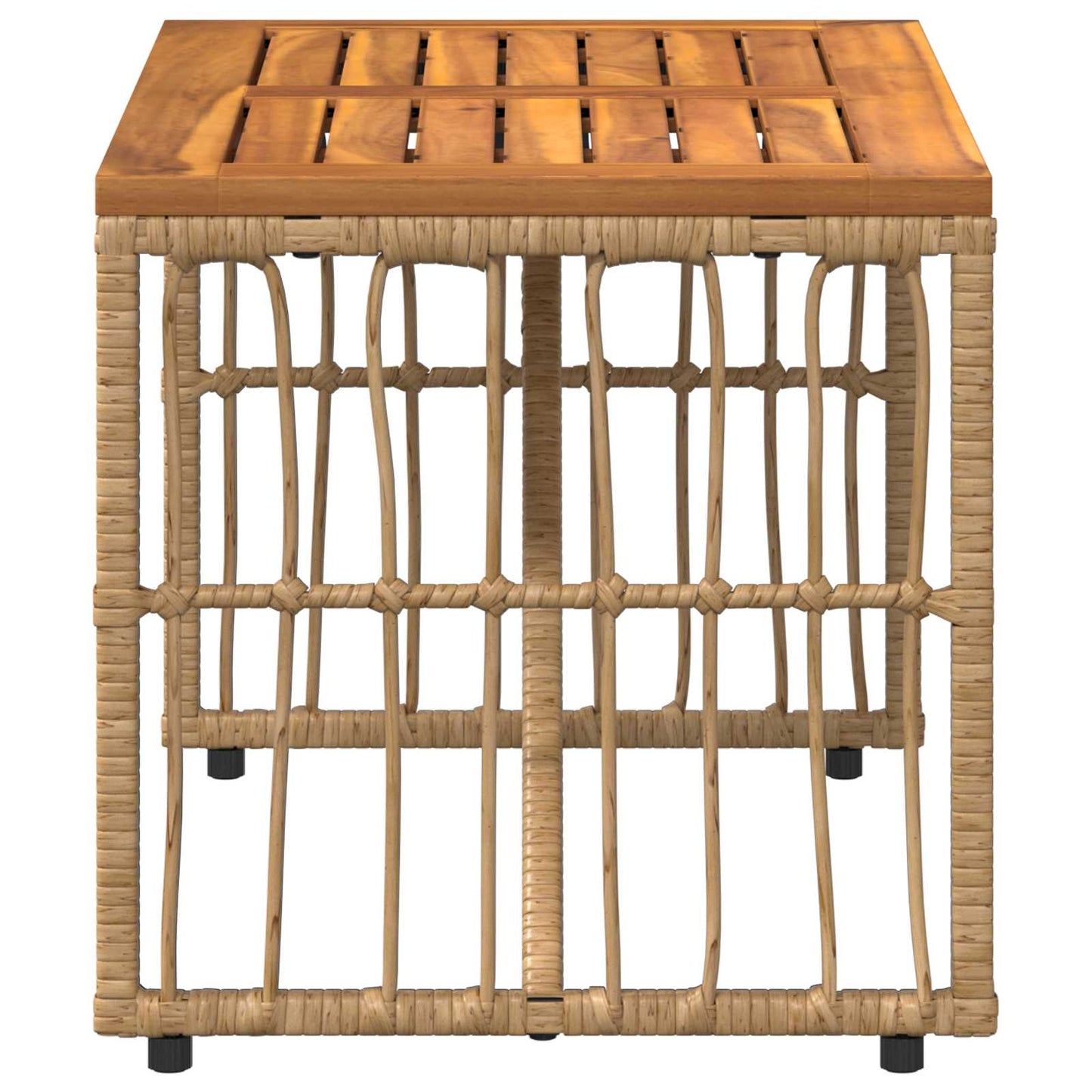 Mesa De Exterior 80 X 40 X 40 Cm Acero Y Poliratán