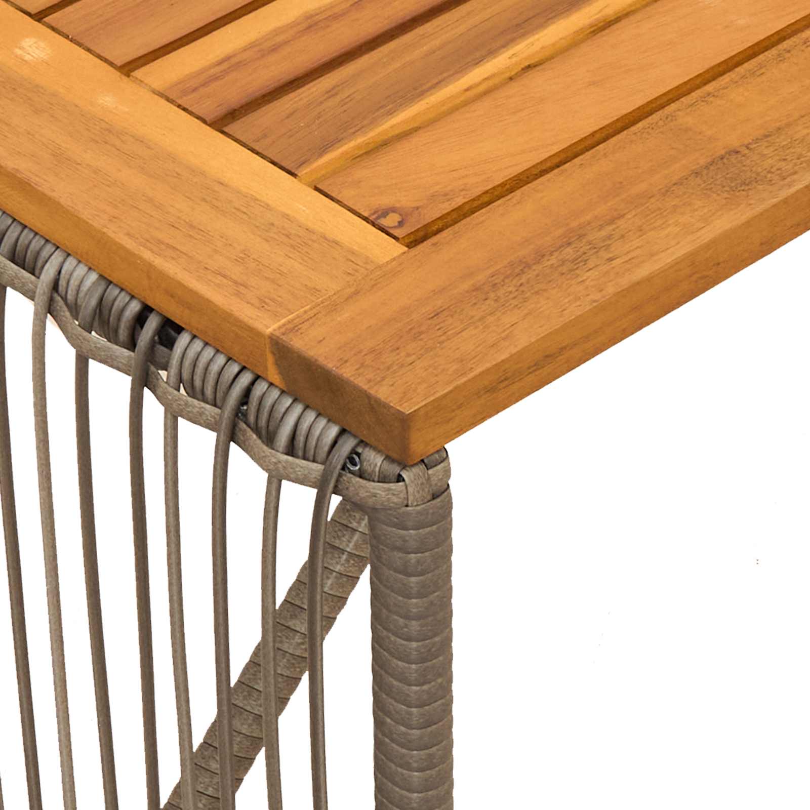 Mesa De Exterior Y Marrón 80 X 40 X 40 Cm Ratán Sintético