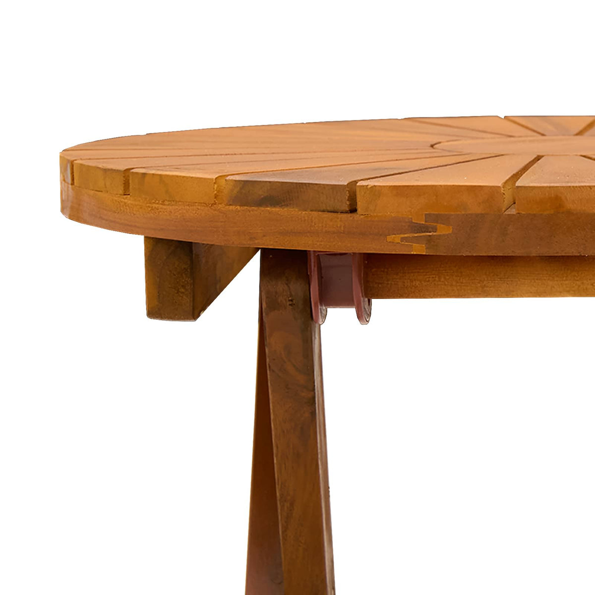 Mesa De Bistró Natural Ø45 X 45 Cm Madera De Acacia Sólida