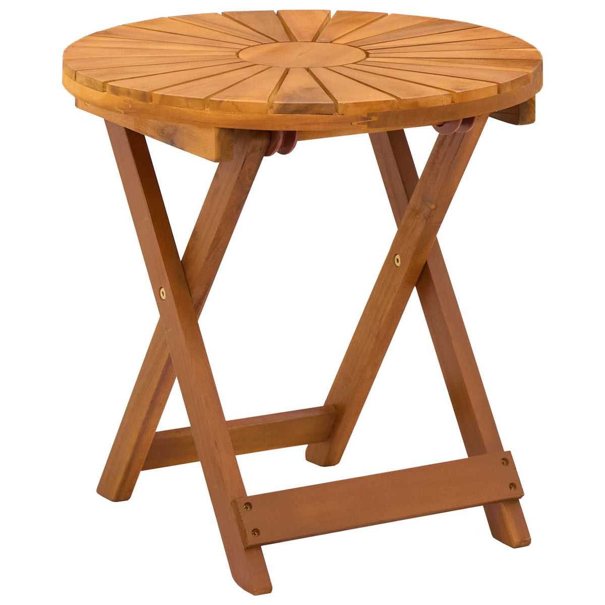 Mesa De Bistró Natural Ø45 X 45 Cm Madera De Acacia Sólida