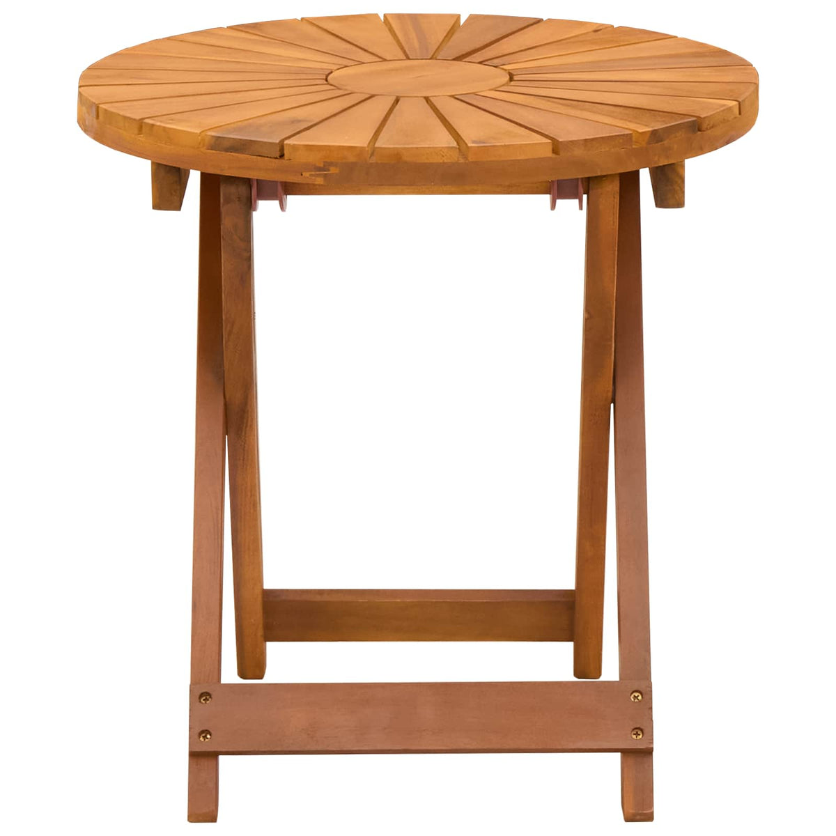 Mesa De Bistró Natural Ø45 X 45 Cm Madera De Acacia Sólida