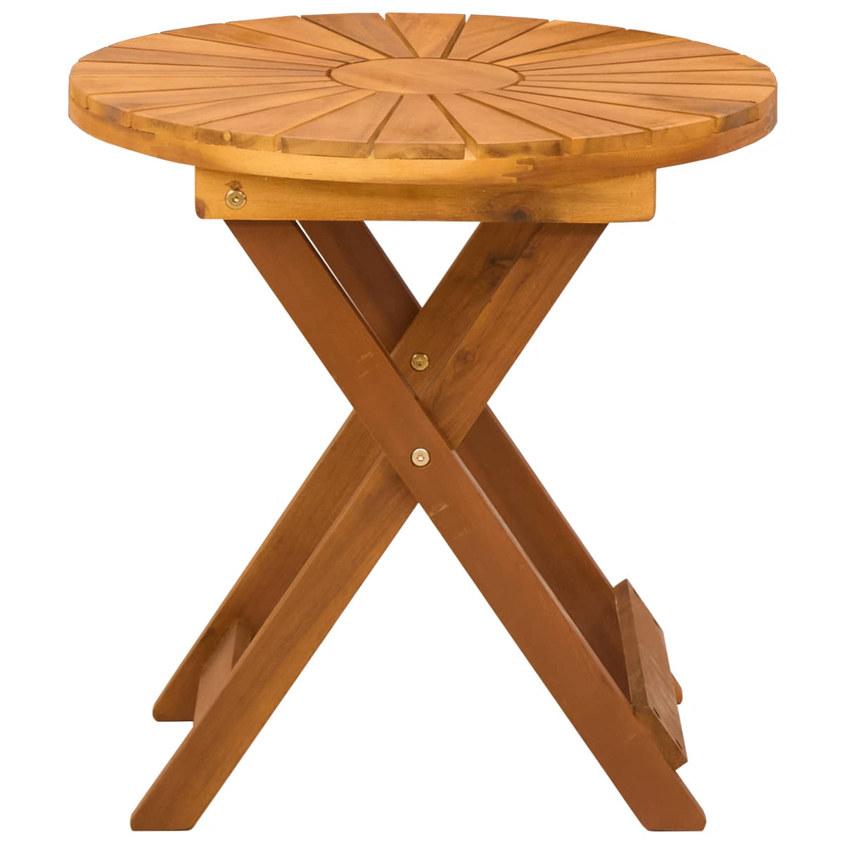 Mesa De Bistró Natural Ø45 X 45 Cm Madera De Acacia Sólida