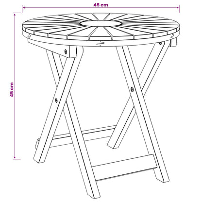 Mesa De Bistró Natural Ø45 X 45 Cm Madera De Acacia Sólida