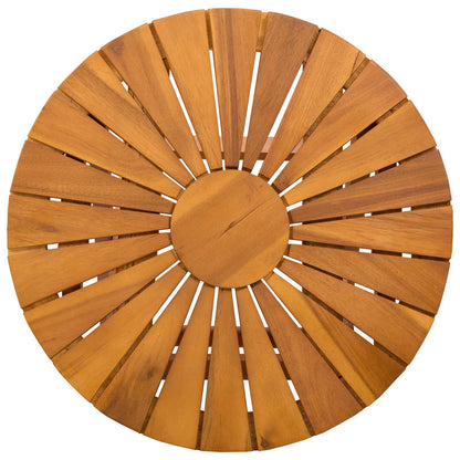 Mesa De Bistró Natural Ø45 X 45 Cm Madera De Acacia Sólida