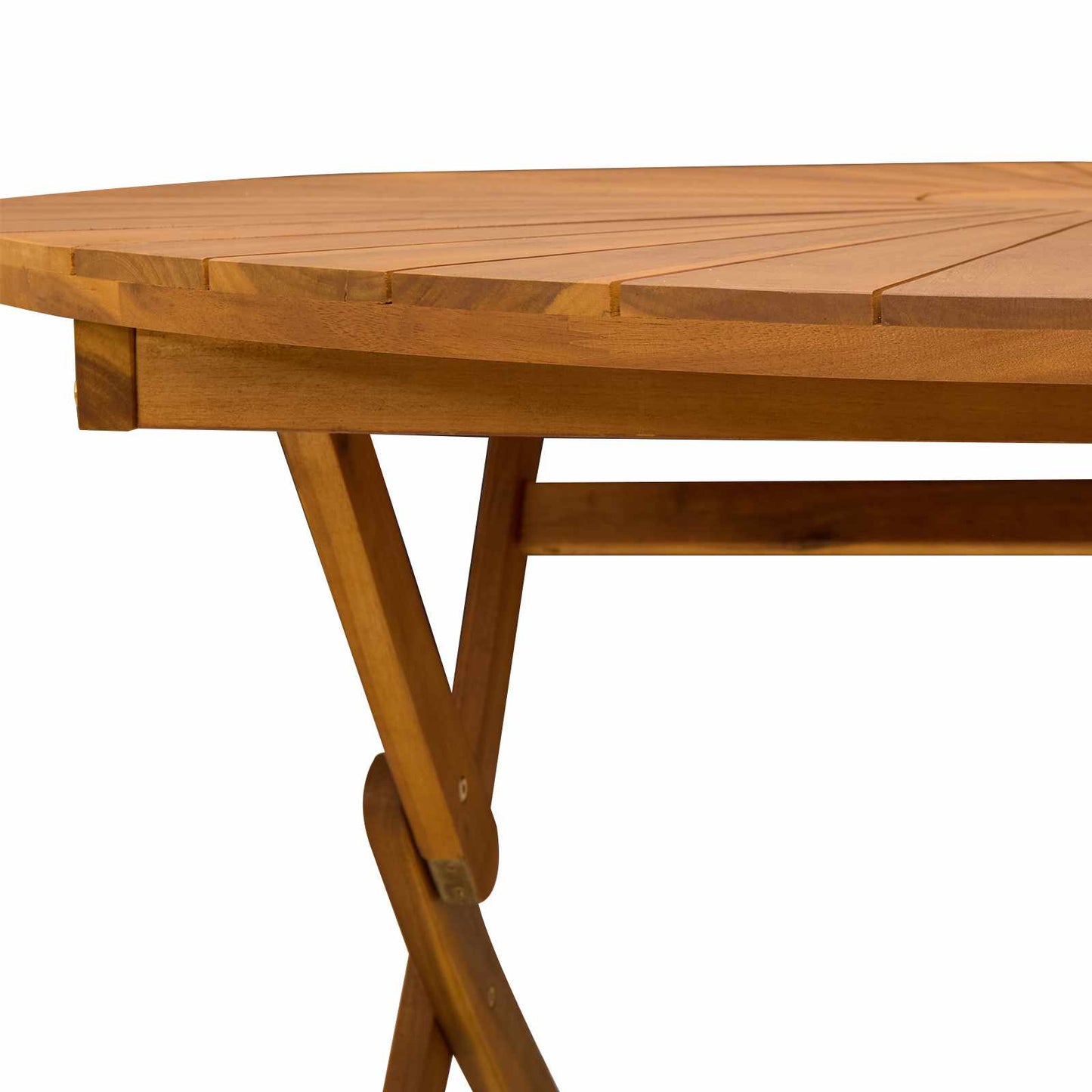Mesa De Jardín Plegable Natural Ø110 X 75 Cm