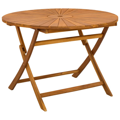 Mesa De Jardín Plegable Natural Ø110 X 75 Cm