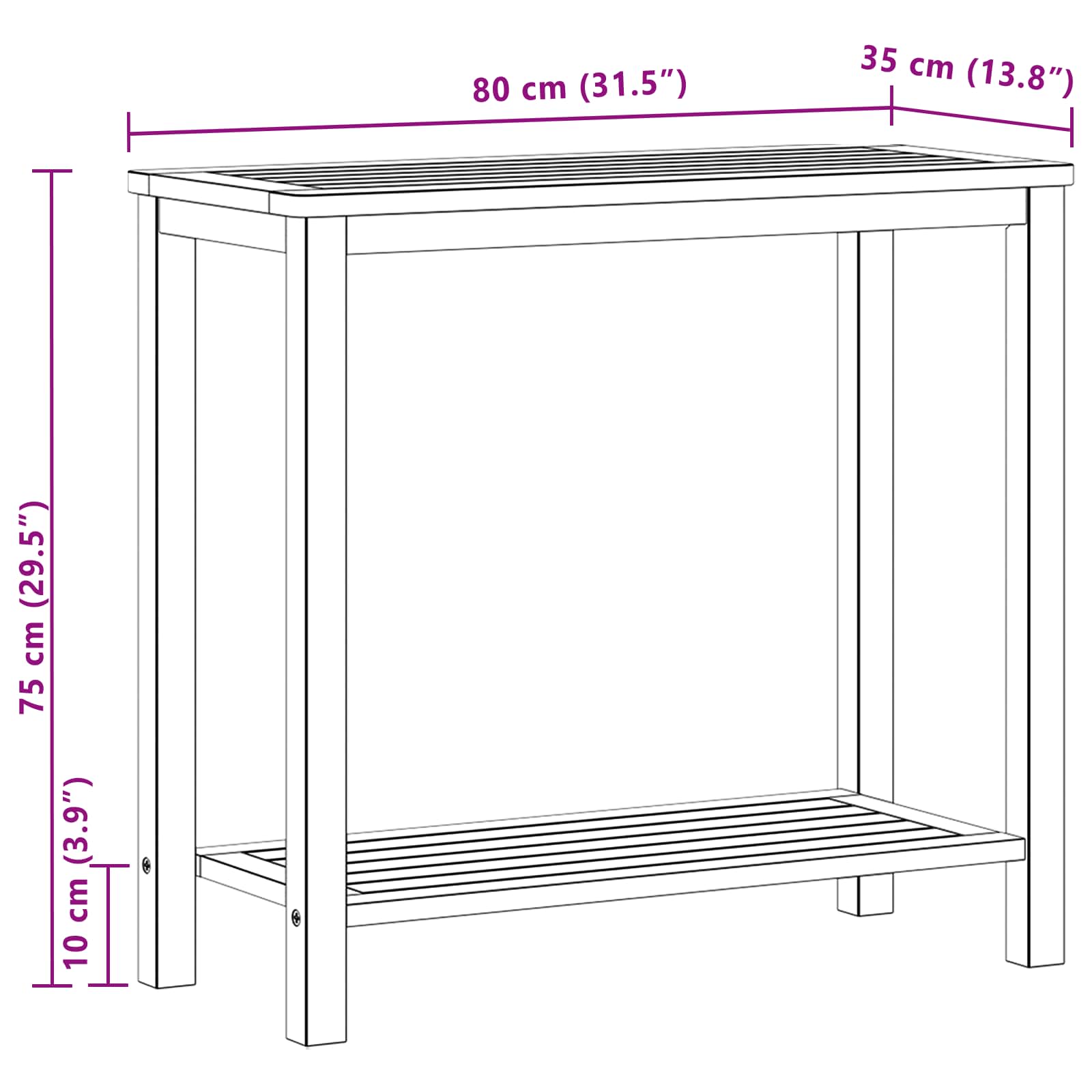 Mesa Consola De Jardín Con Estante