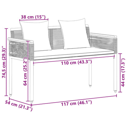 Banco De Exterior 2 -Seater 117 X 54 X 74.5 Cm Ratán Sintético