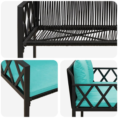 Bancos De Exterior 2 -Seater 116 X 56 X 75 Cm Ratán Sintético