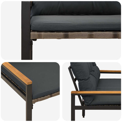Banco De Exterior 2 -Seater 116 X 67,5 X 72 Cm Ratán Sintético