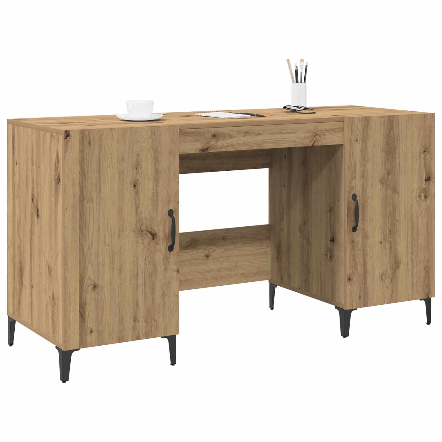 Escritorio Roble Artesanal Madera De Ingeniería