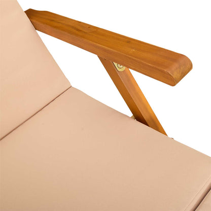 Recliner Y Tumbona Plegable 2 Pcs Madera De Acacia Sólida