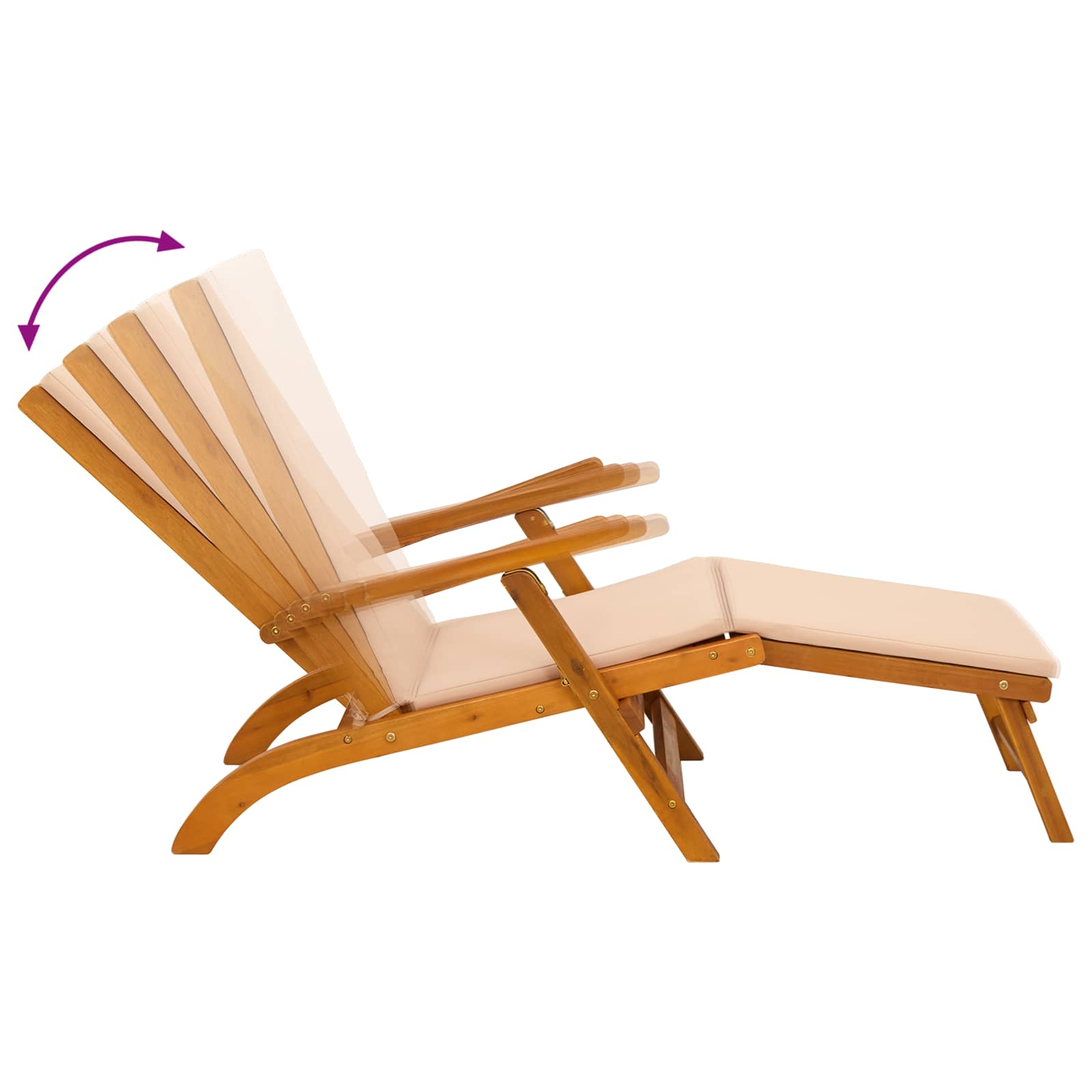 Recliner Y Tumbona Plegable 2 Pcs Madera De Acacia Sólida