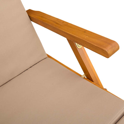 Recliner Y Tumbona Plegable 2 Pcs Madera De Acacia Sólida