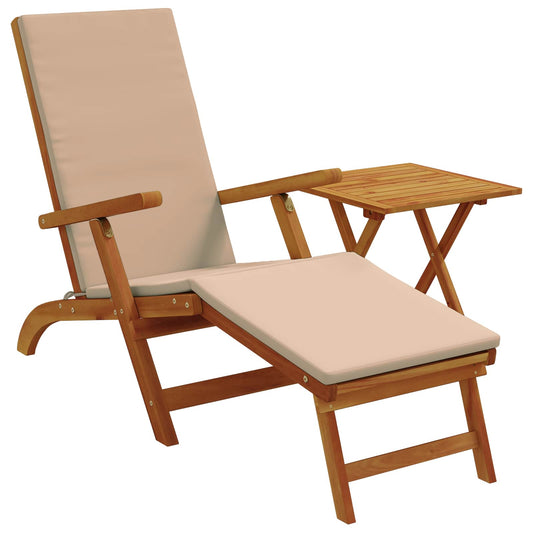 Recliner Y Tumbona Plegable 2 Pcs Madera De Acacia Sólida