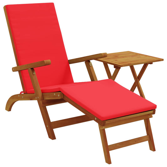 Recliner Y Tumbona Plegable 2 Pcs Madera De Acacia Sólida